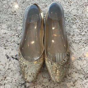 Talbots Ballet Flats Reese 1 Gold Leather Bottom Slip On Shoes Size 8.5M